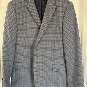 Tommy Hilfiger Navy and Gray Checkered Blazer